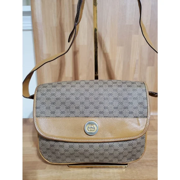 GUCCI Vintage Micro GG Canvas Shoulder/Crossbody Bag Beige - Picture 6 of 15